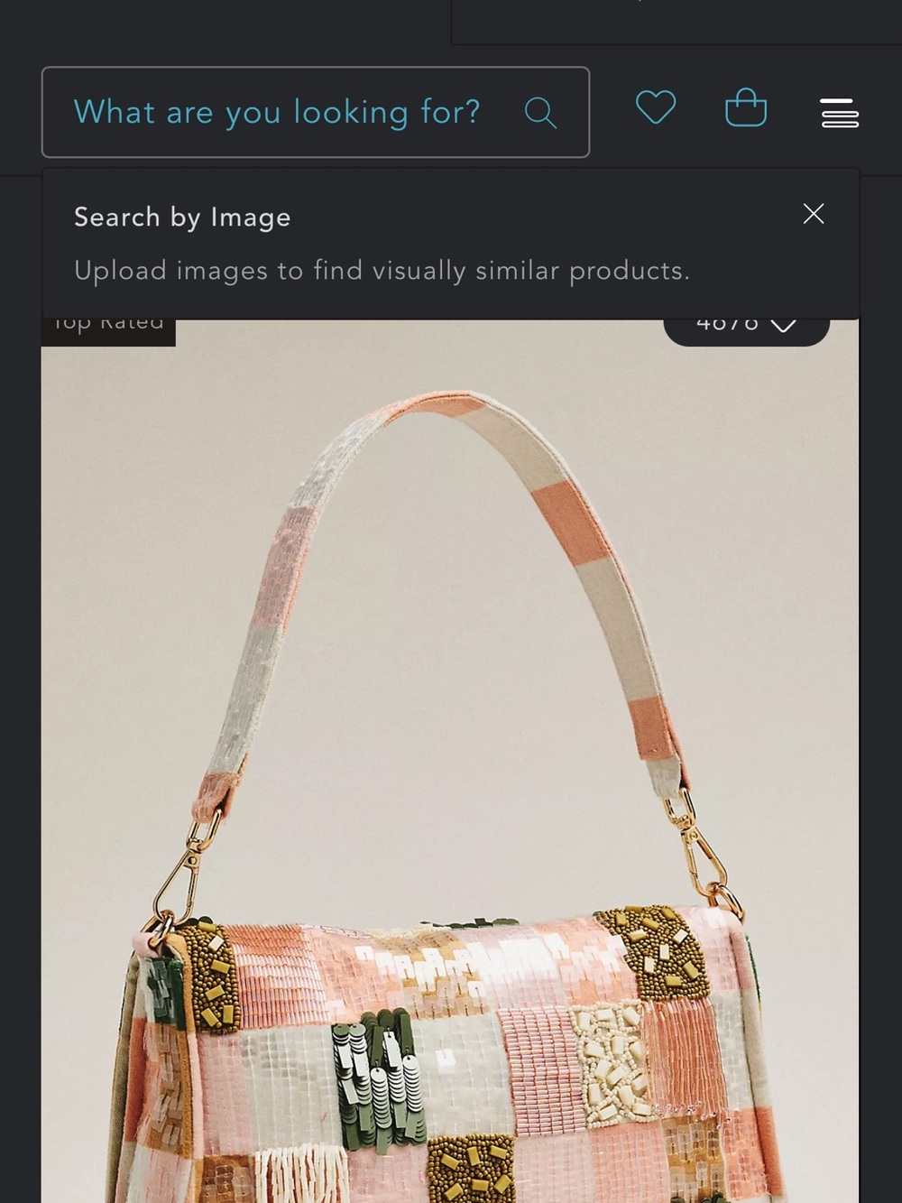 Anthropologie Patchwork Sequin Shoulder Bag in Pink, Cream & Green